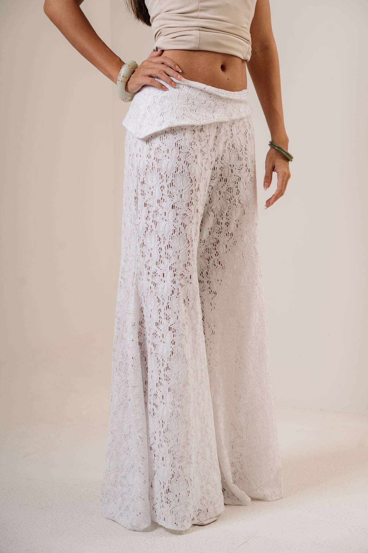 Lace flared pants