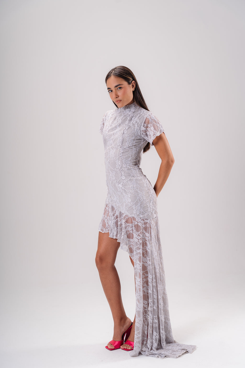 Asymmetric Lace Dress