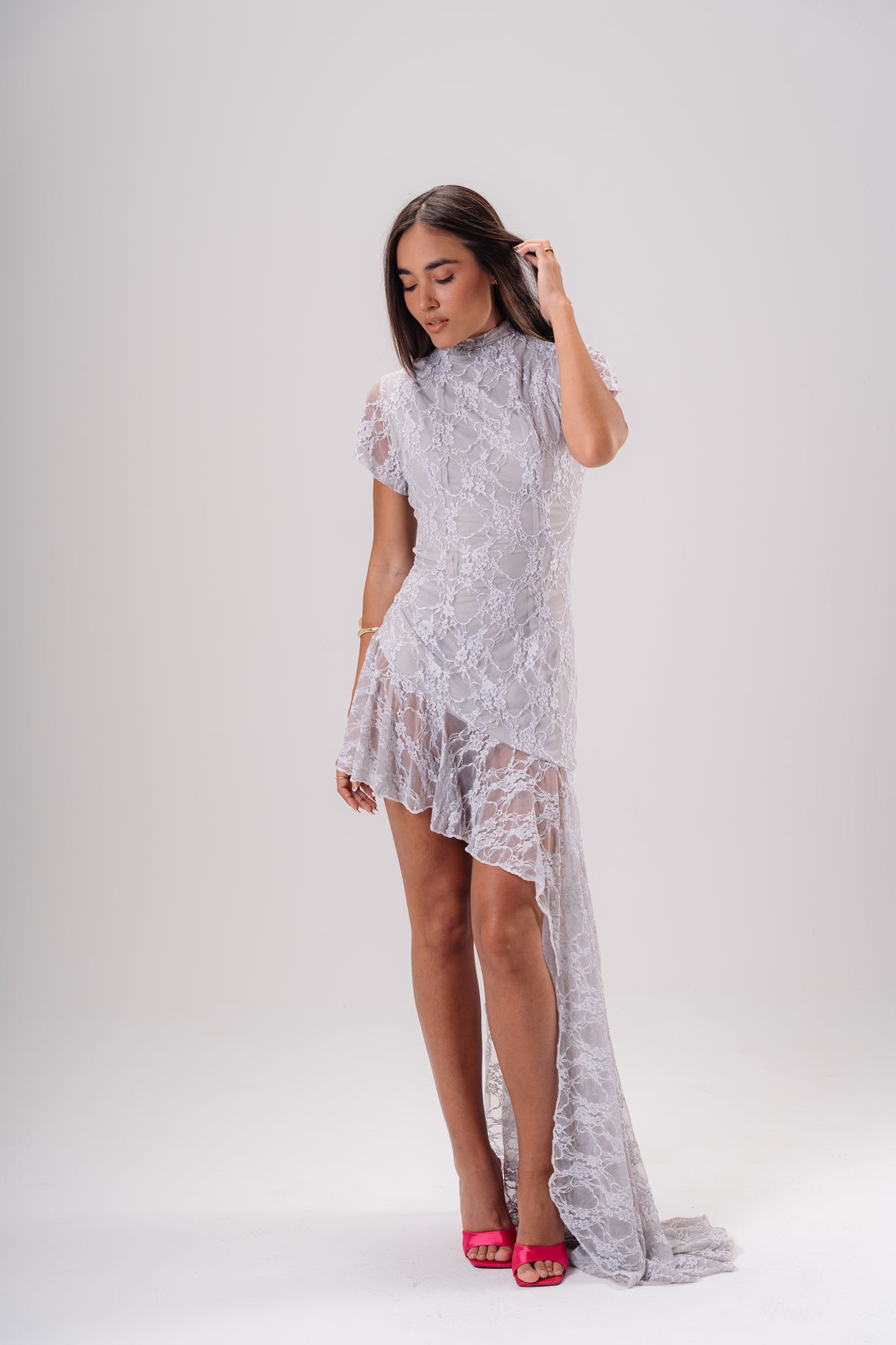 Asymmetric Lace Dress