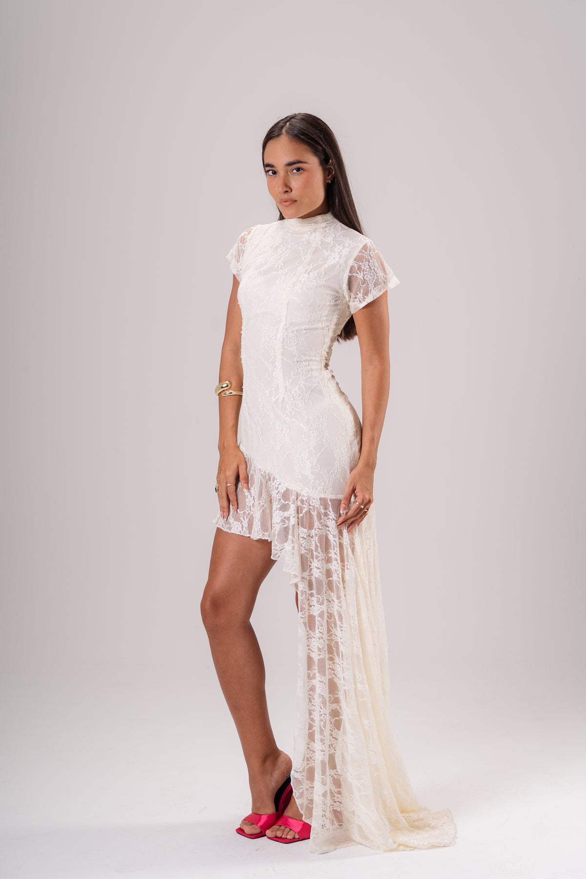 Asymmetric Lace Dress