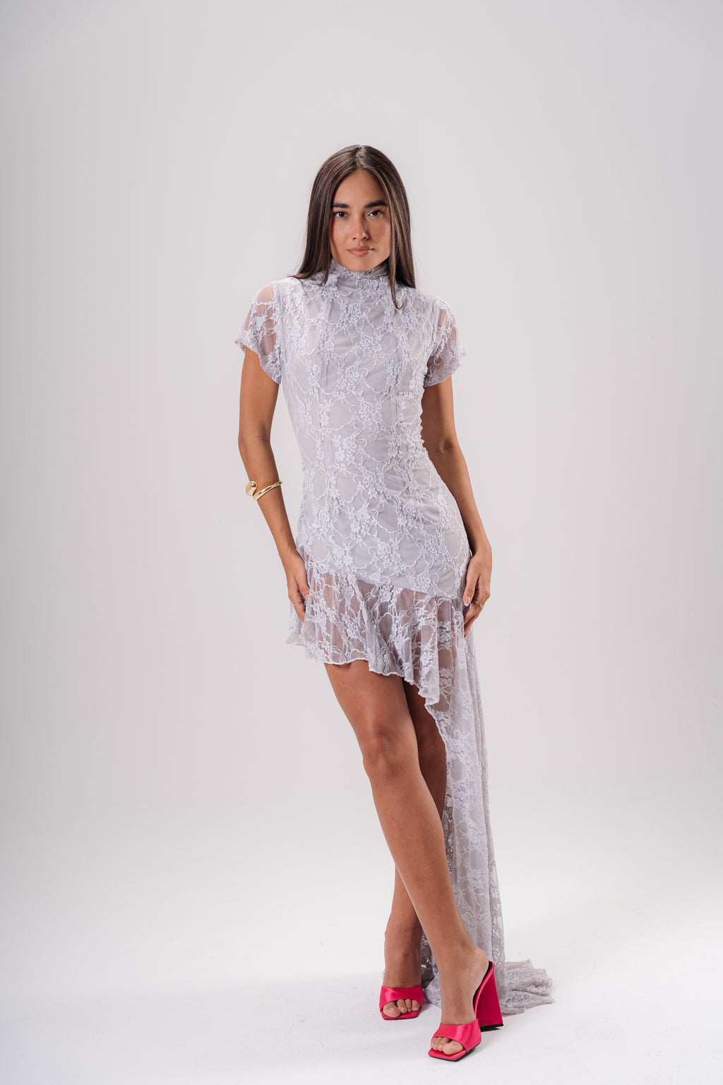 Asymmetric Lace Dress
