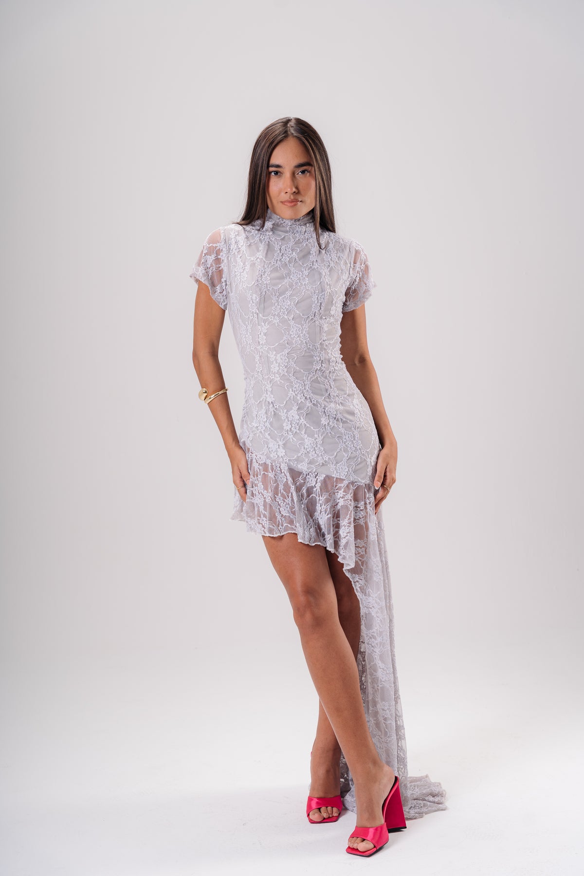 Asymmetric Lace Dress