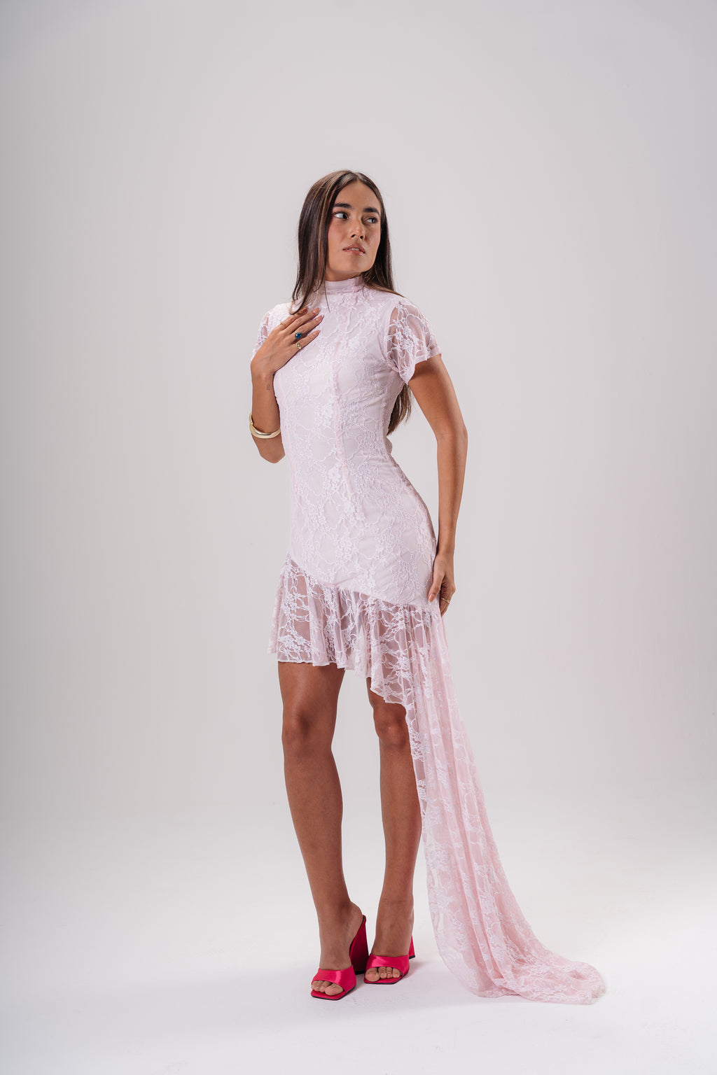 Asymmetric Lace Dress