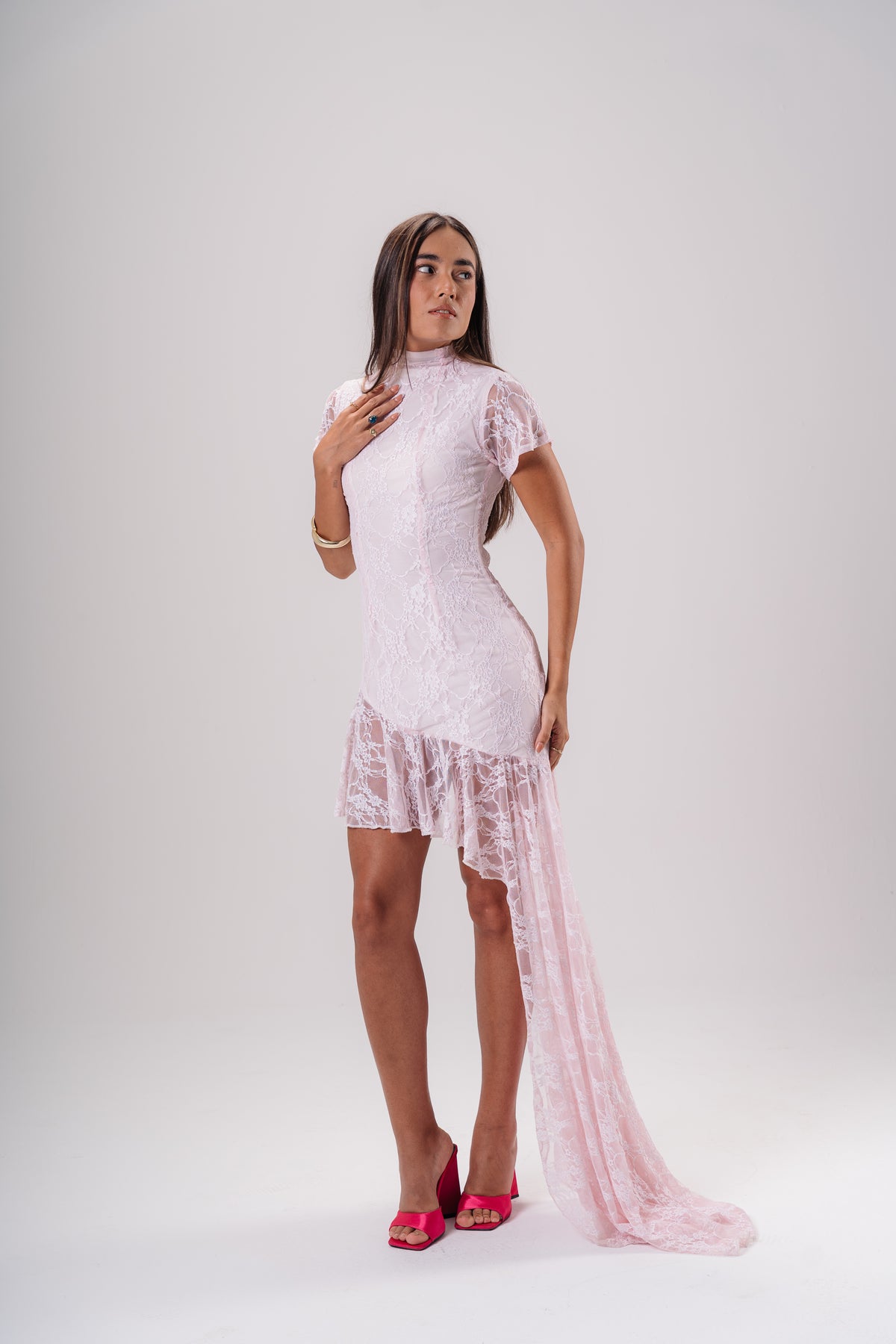 Asymmetric Lace Dress
