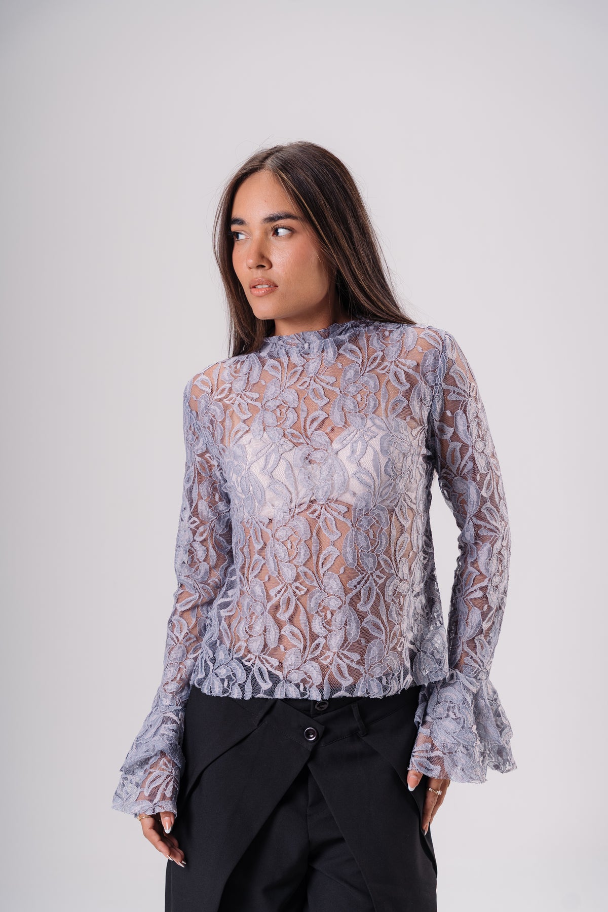 Ruffled lace top