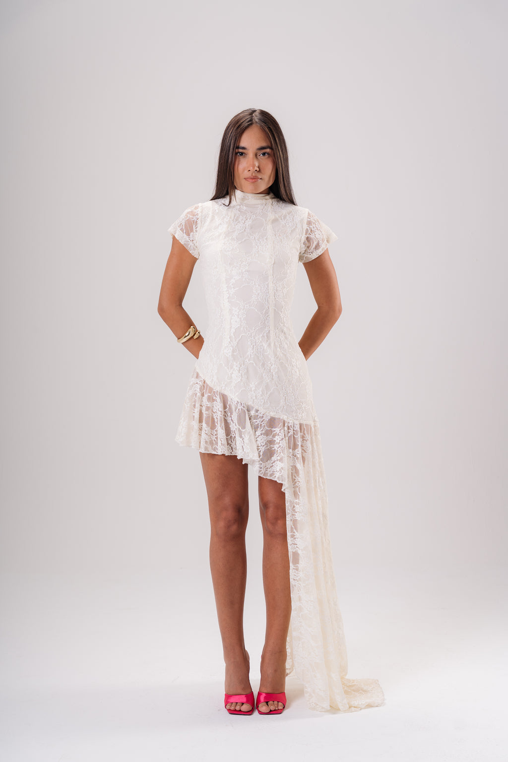 Asymmetric Lace Dress