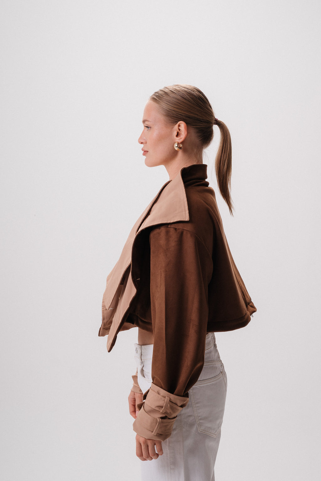 Reversible Gabardine & Suede Trench Coat