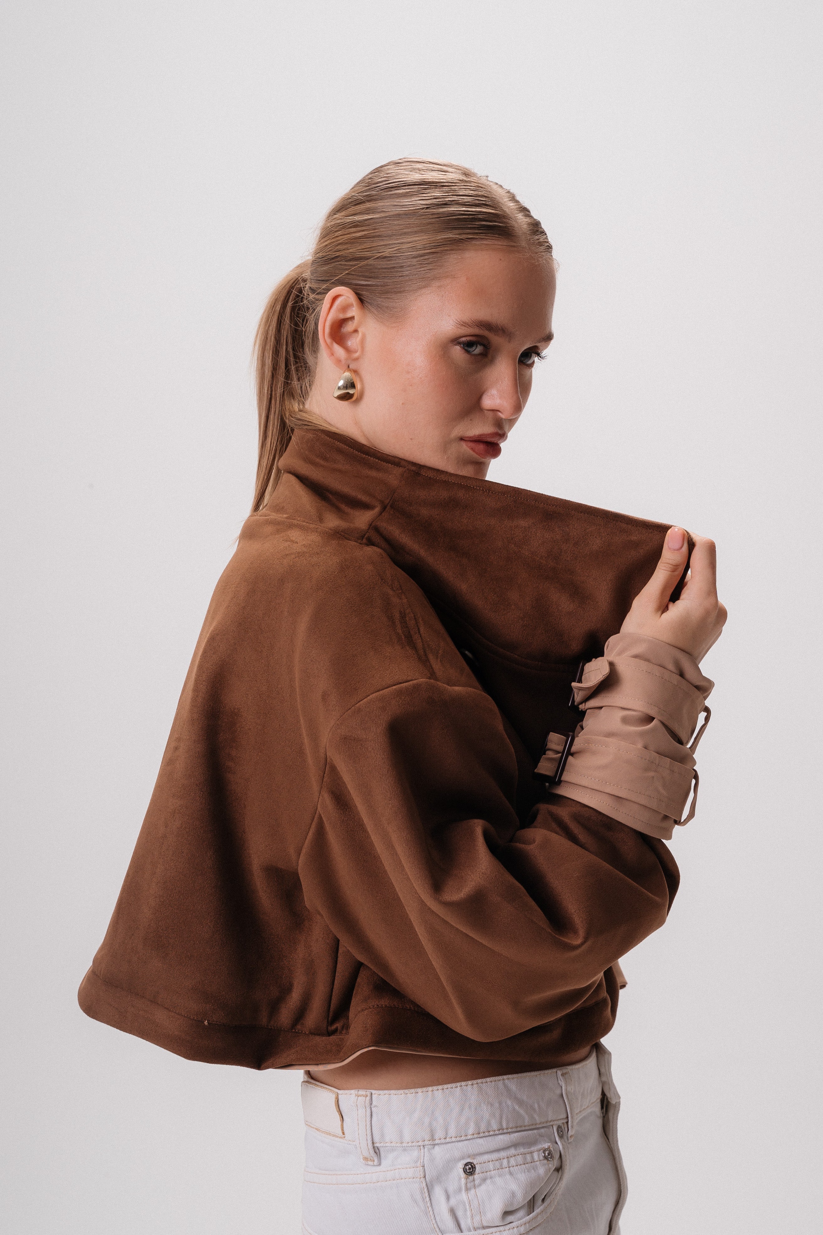 Reversible Gabardine & Suede Trench Coat