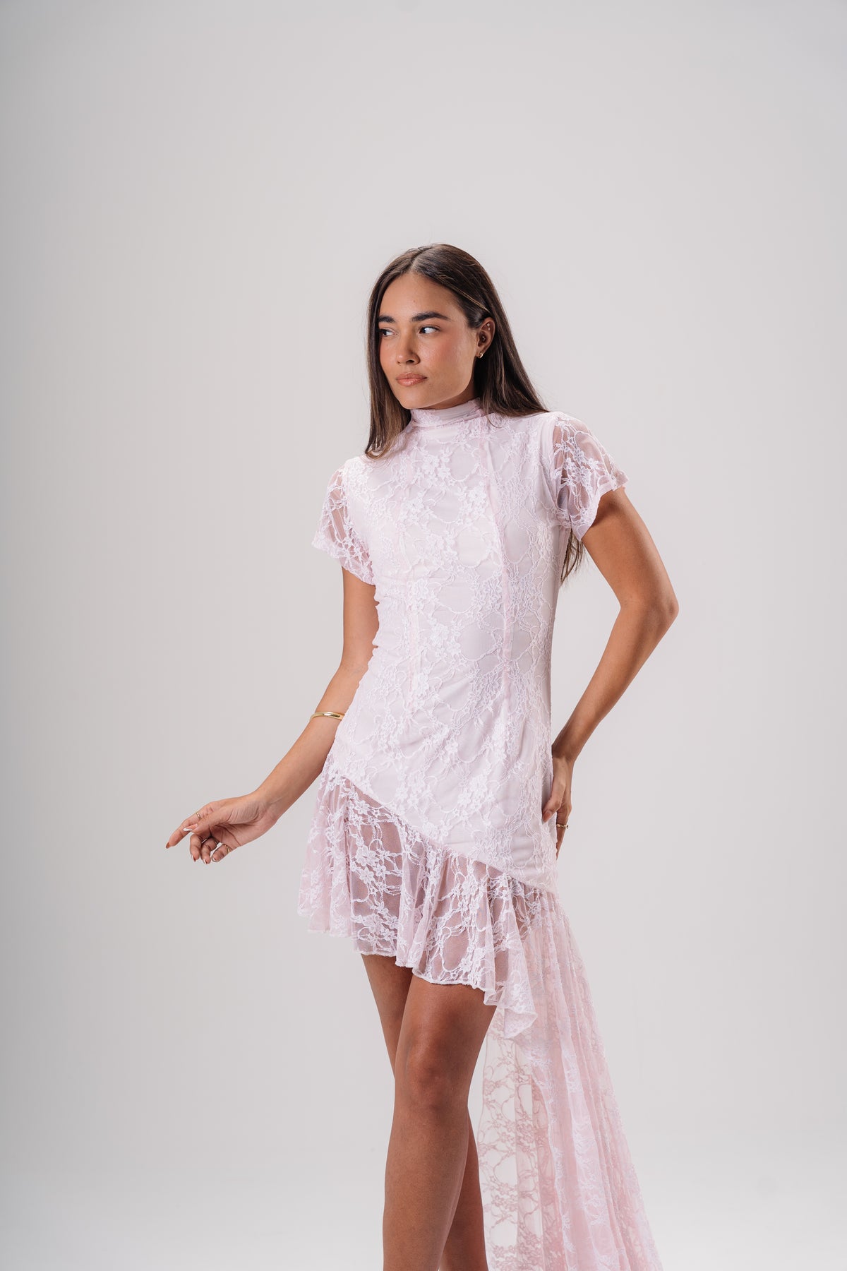 Asymmetric Lace Dress