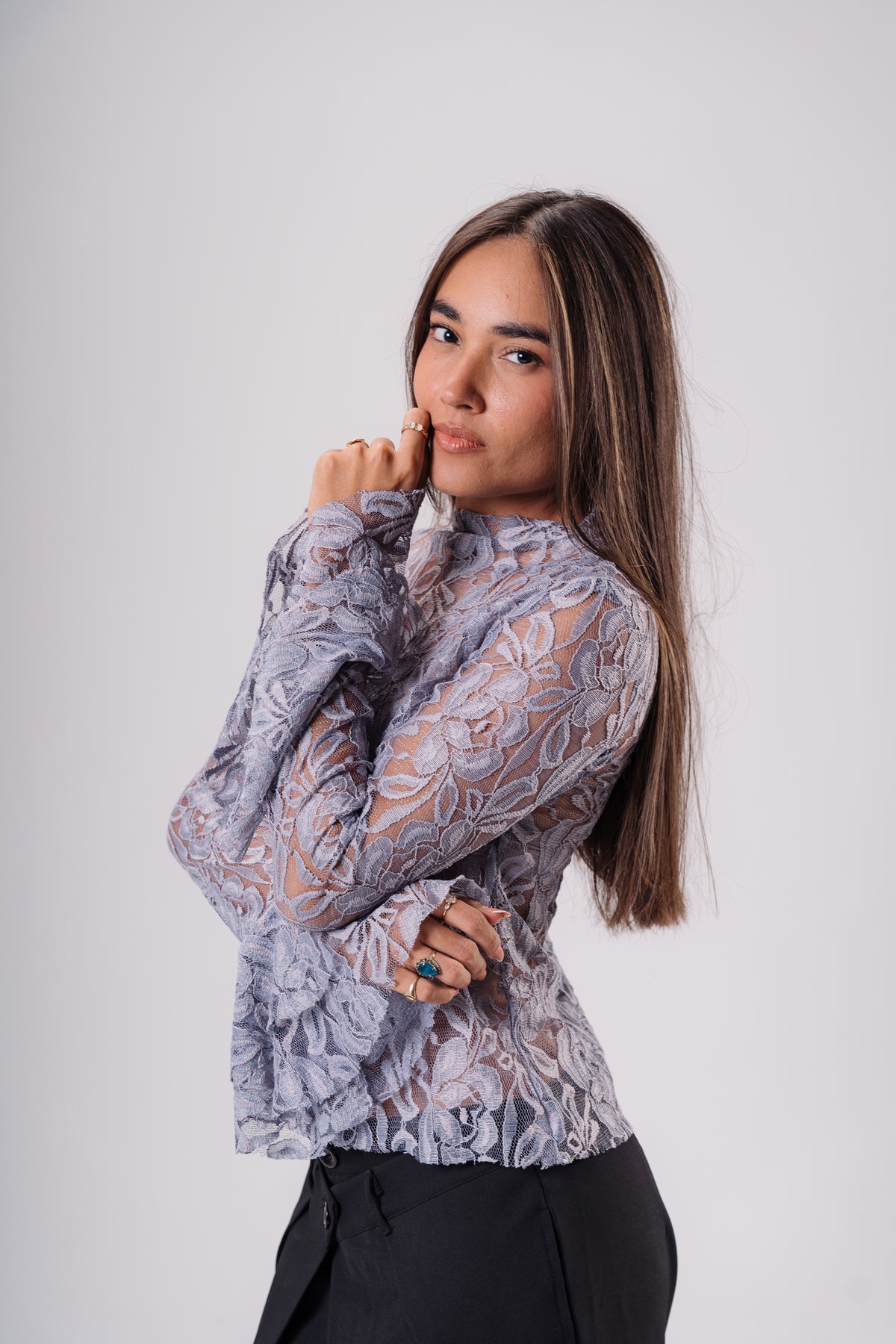 Ruffled lace top