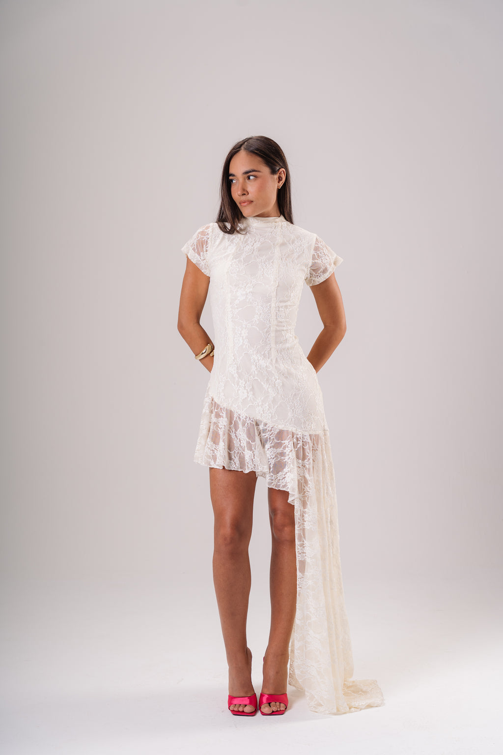 Asymmetric Lace Dress