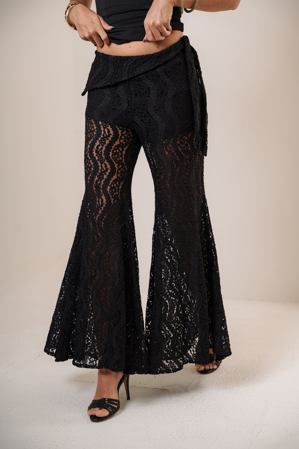 Lace flared pants