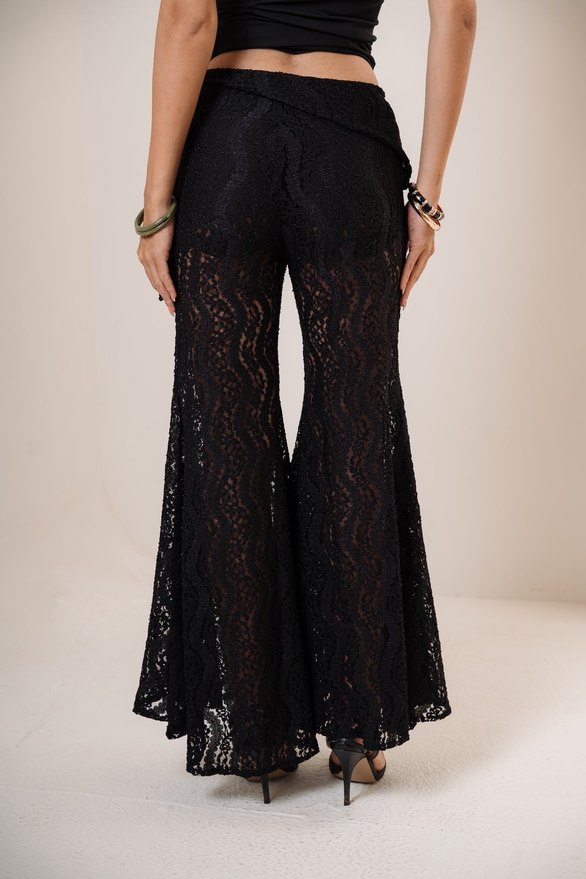 Lace flared pants