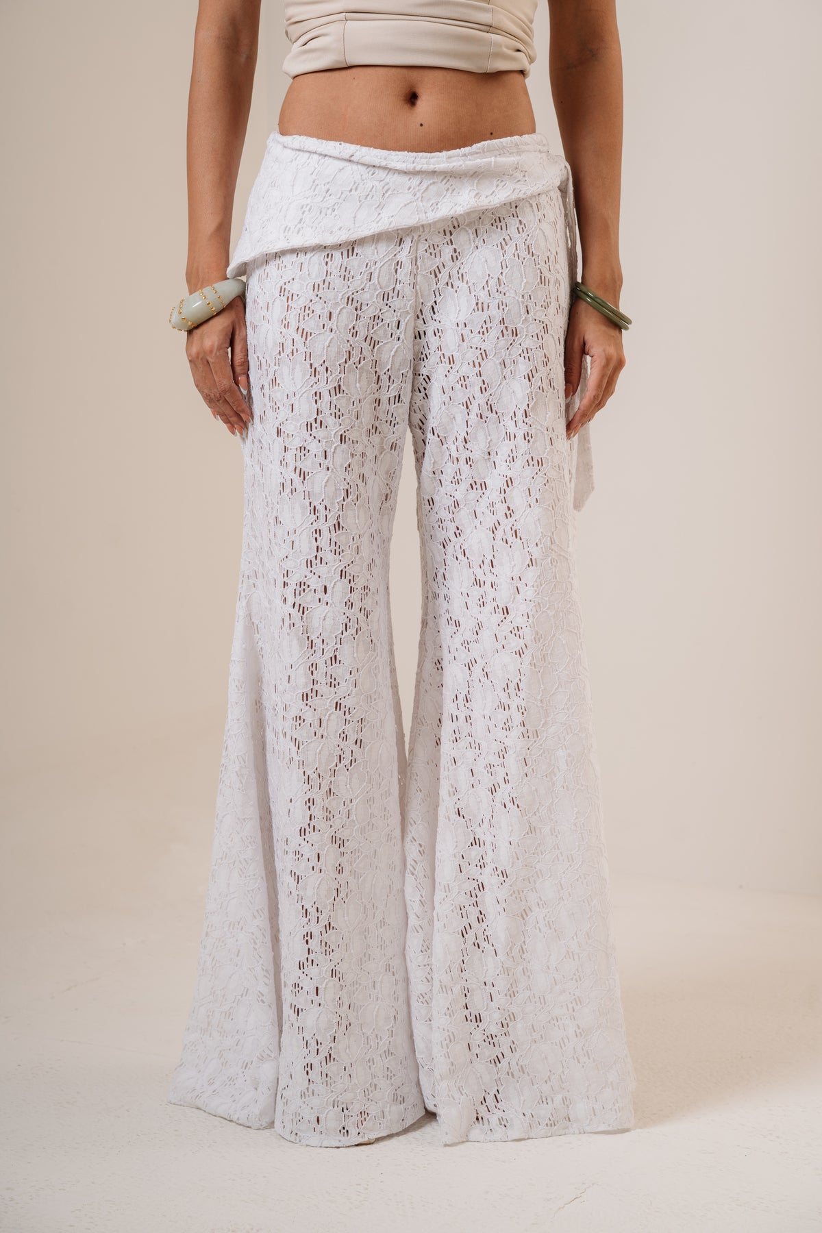 Lace flared pants