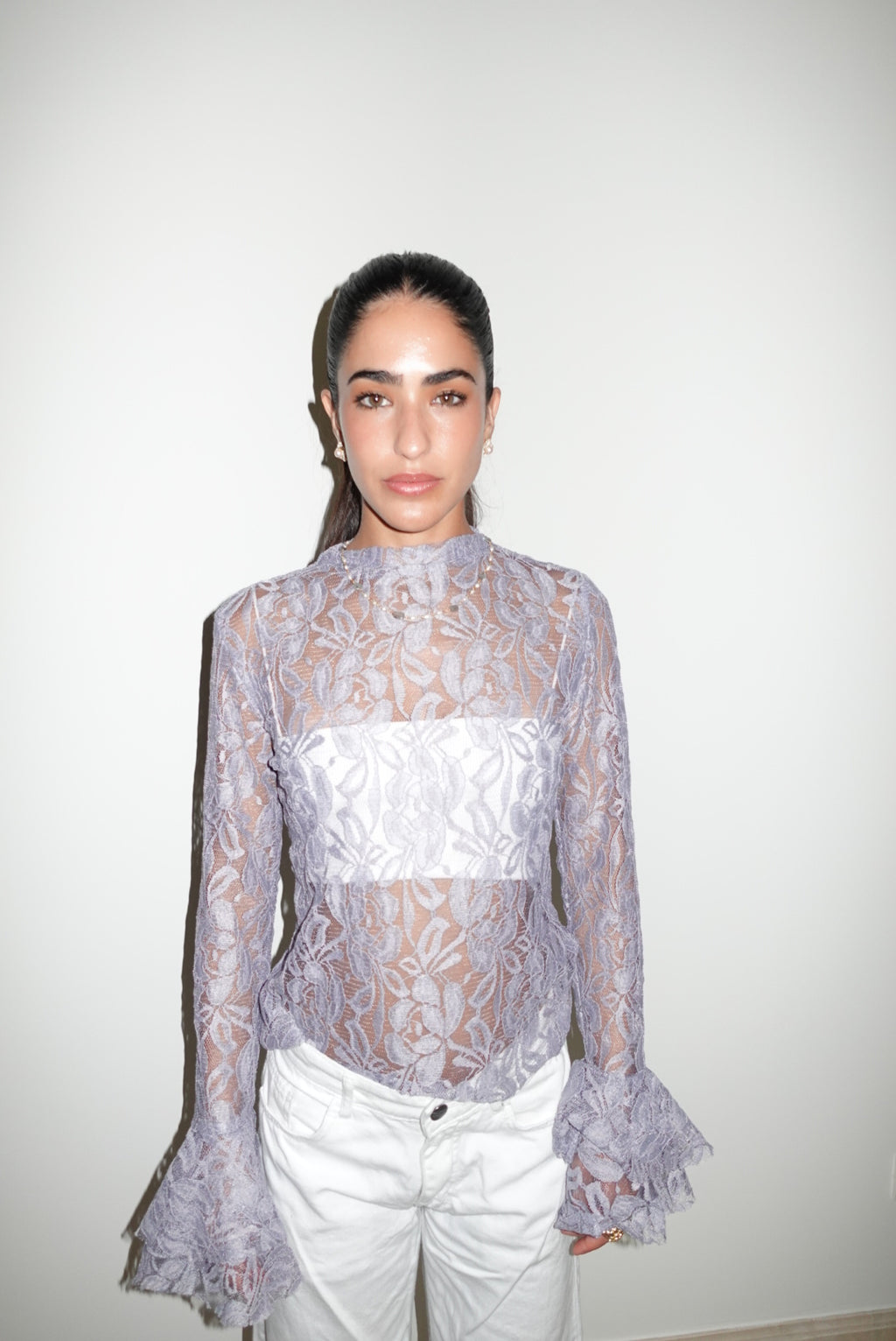 Ruffled lace top