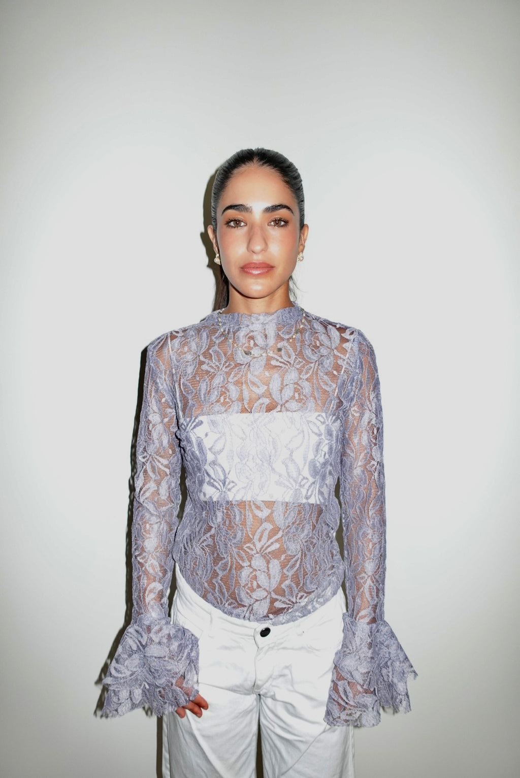 Ruffled lace top
