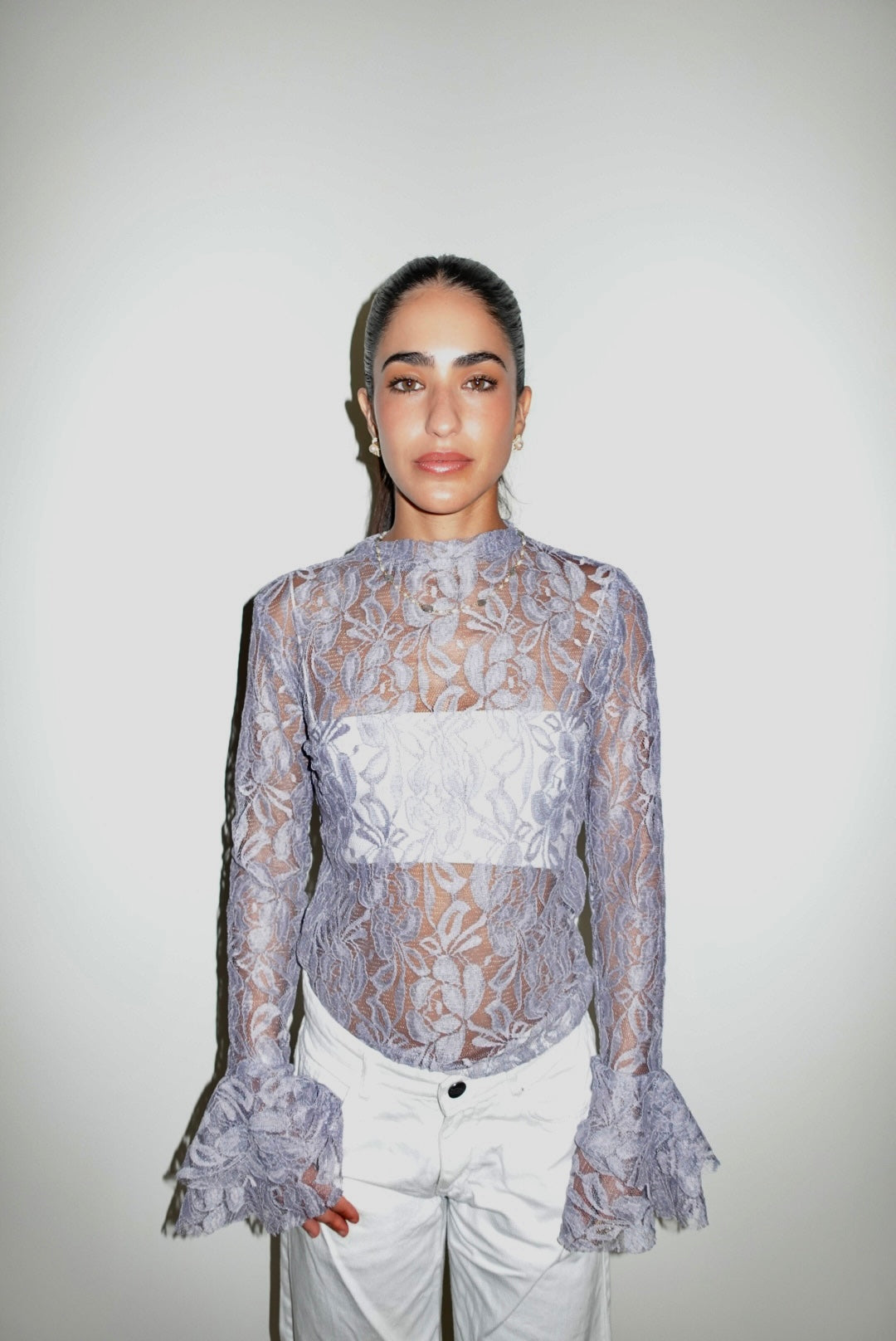 Ruffled lace top