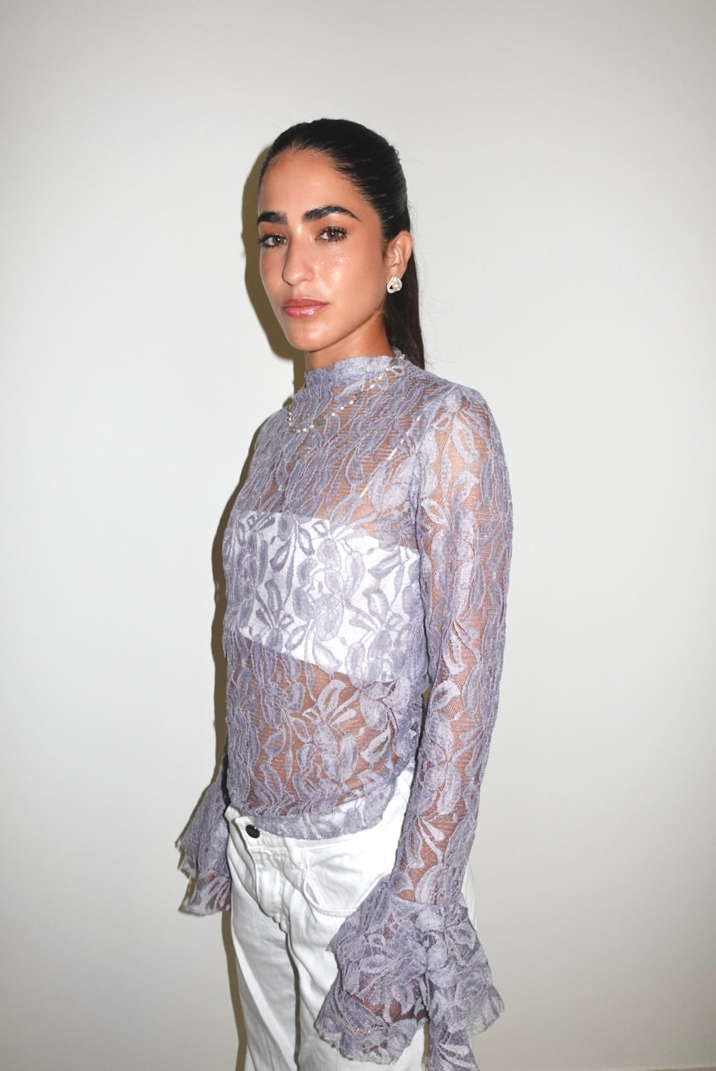 Ruffled lace top