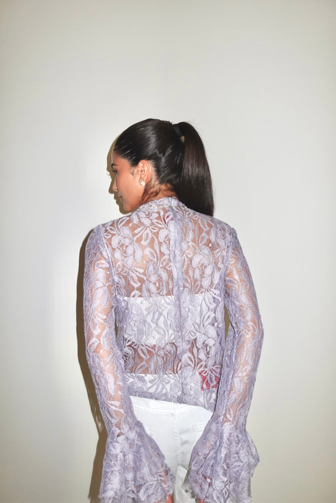 Ruffled lace top
