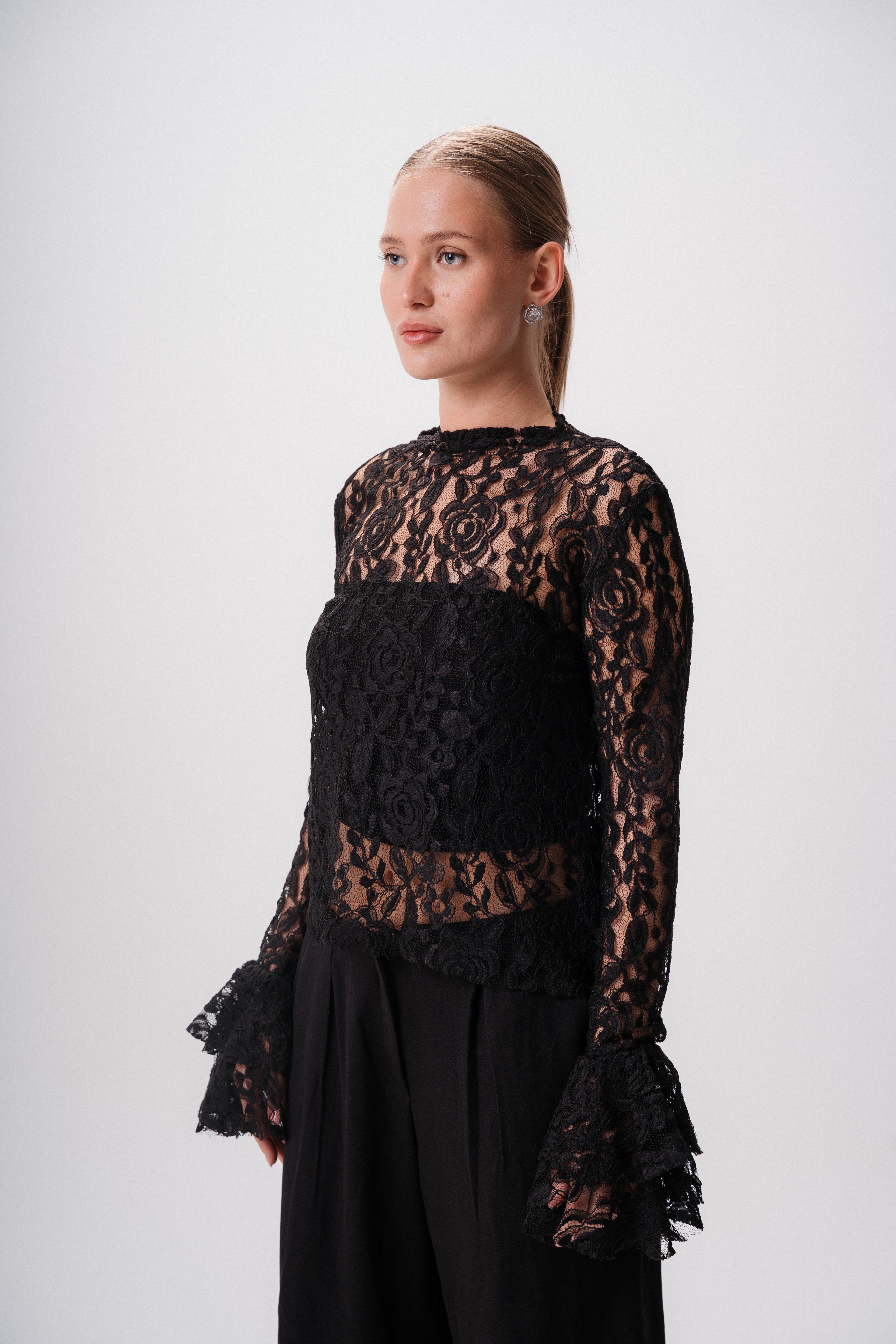 Ruffled lace blouse