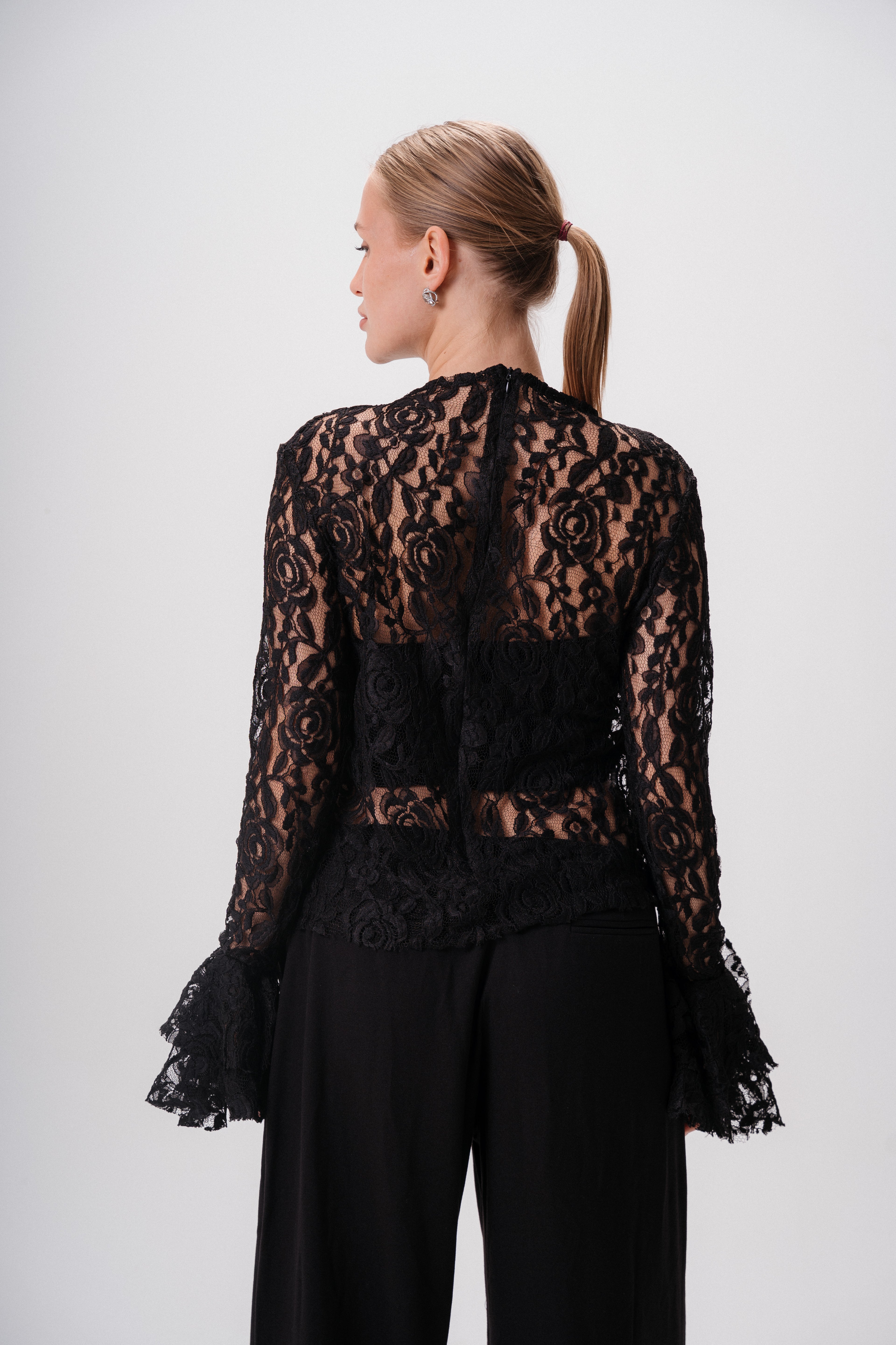 Ruffled lace blouse