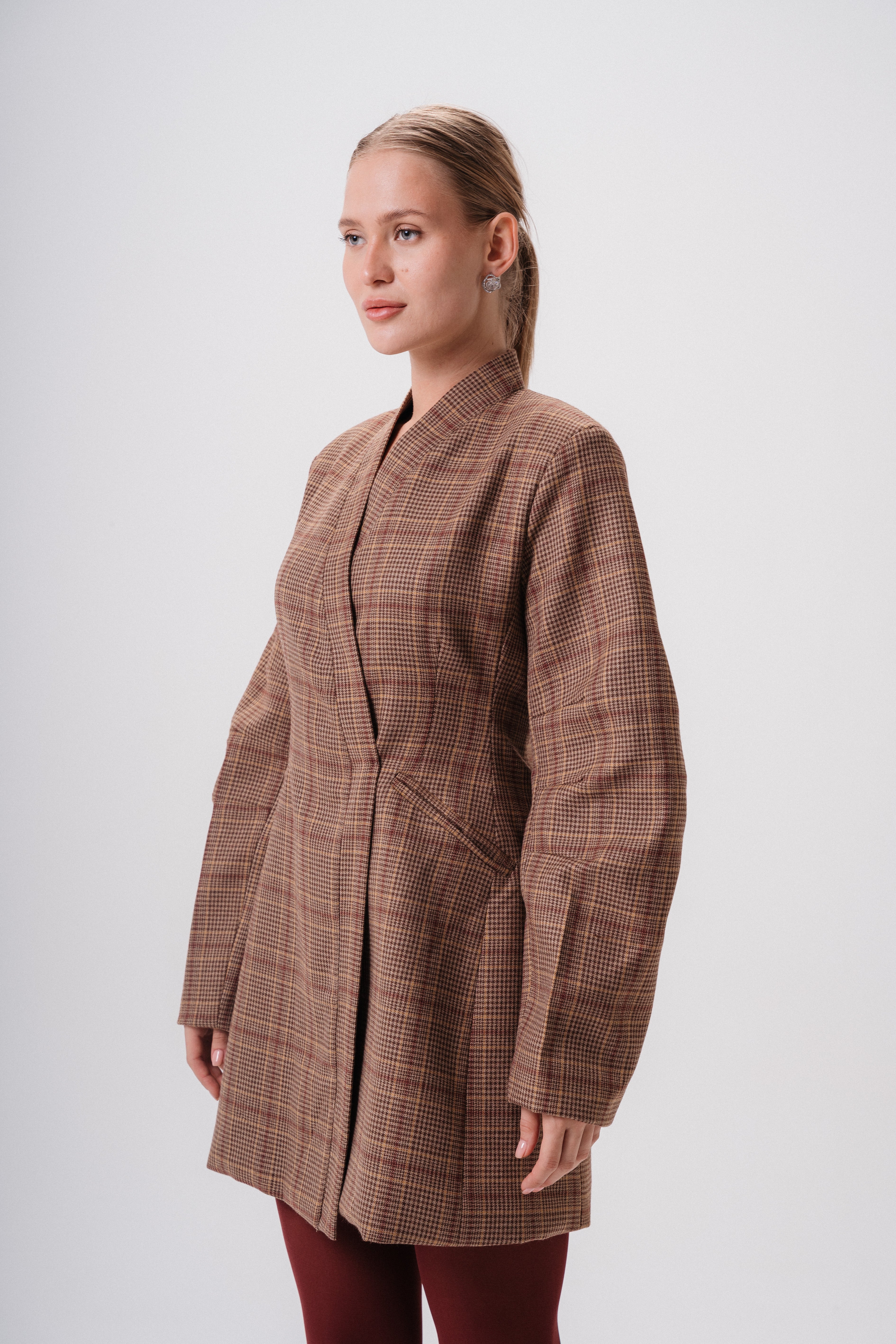 plaid mini blazer dress