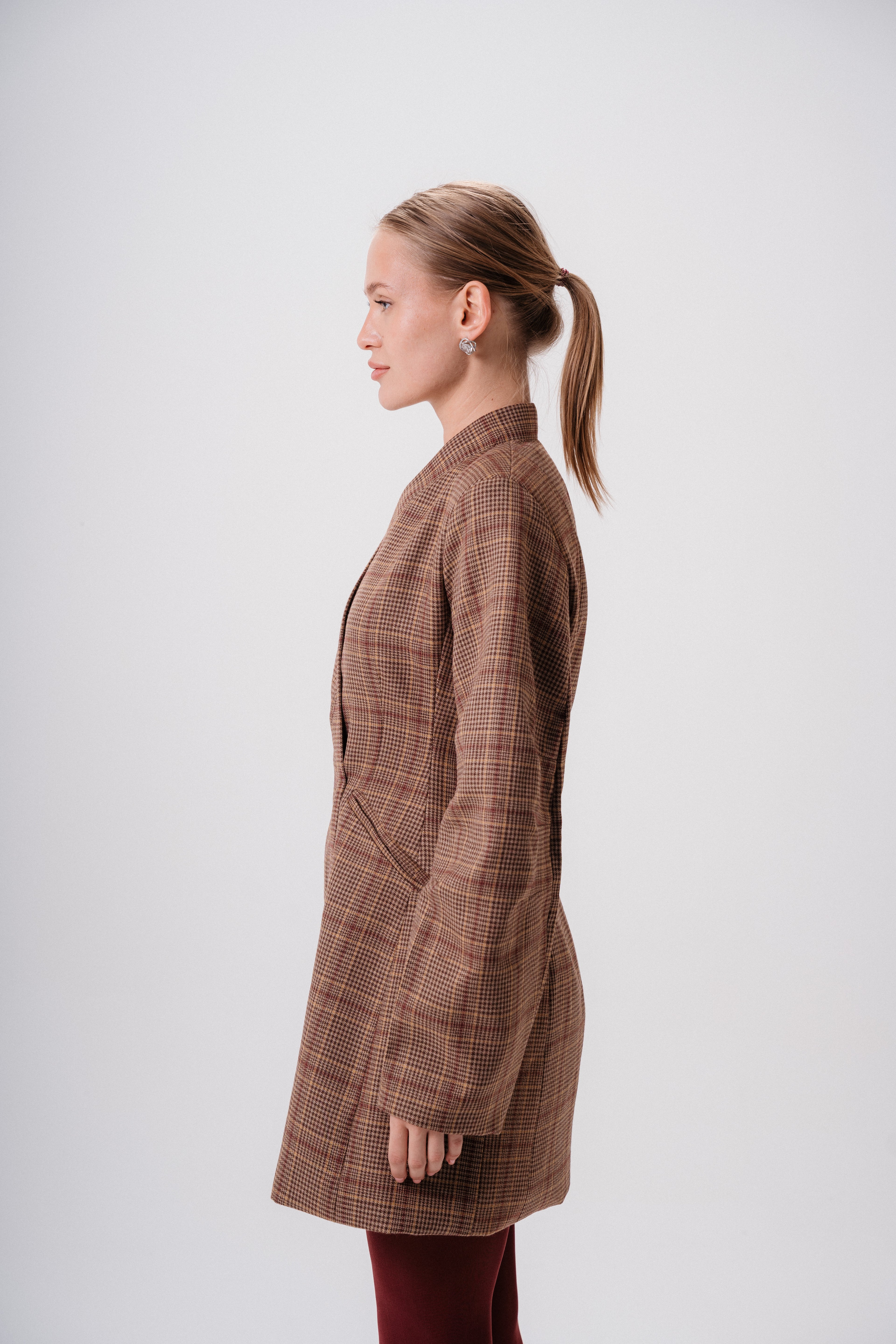 plaid mini blazer dress