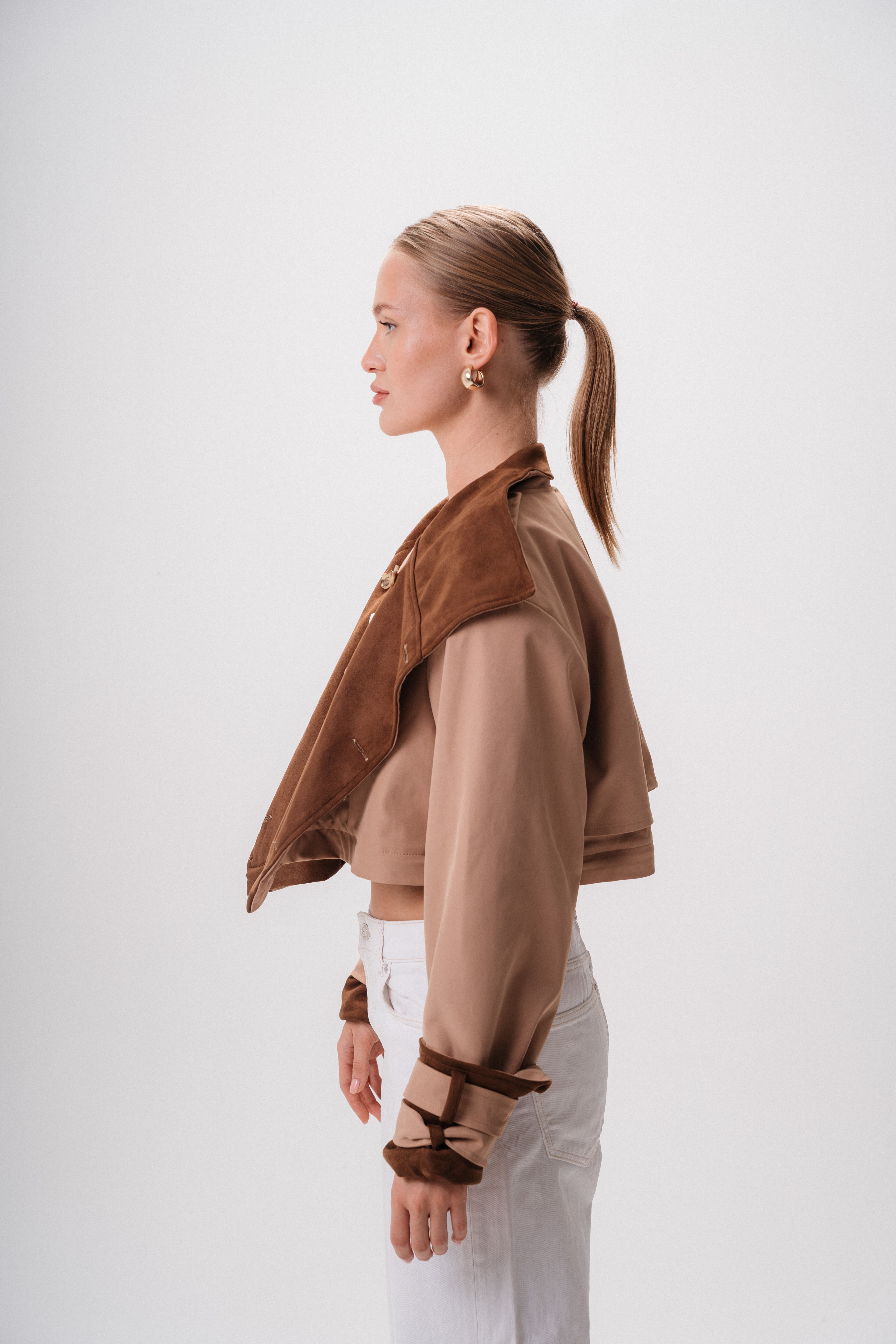 Reversible Gabardine & Suede Trench Coat