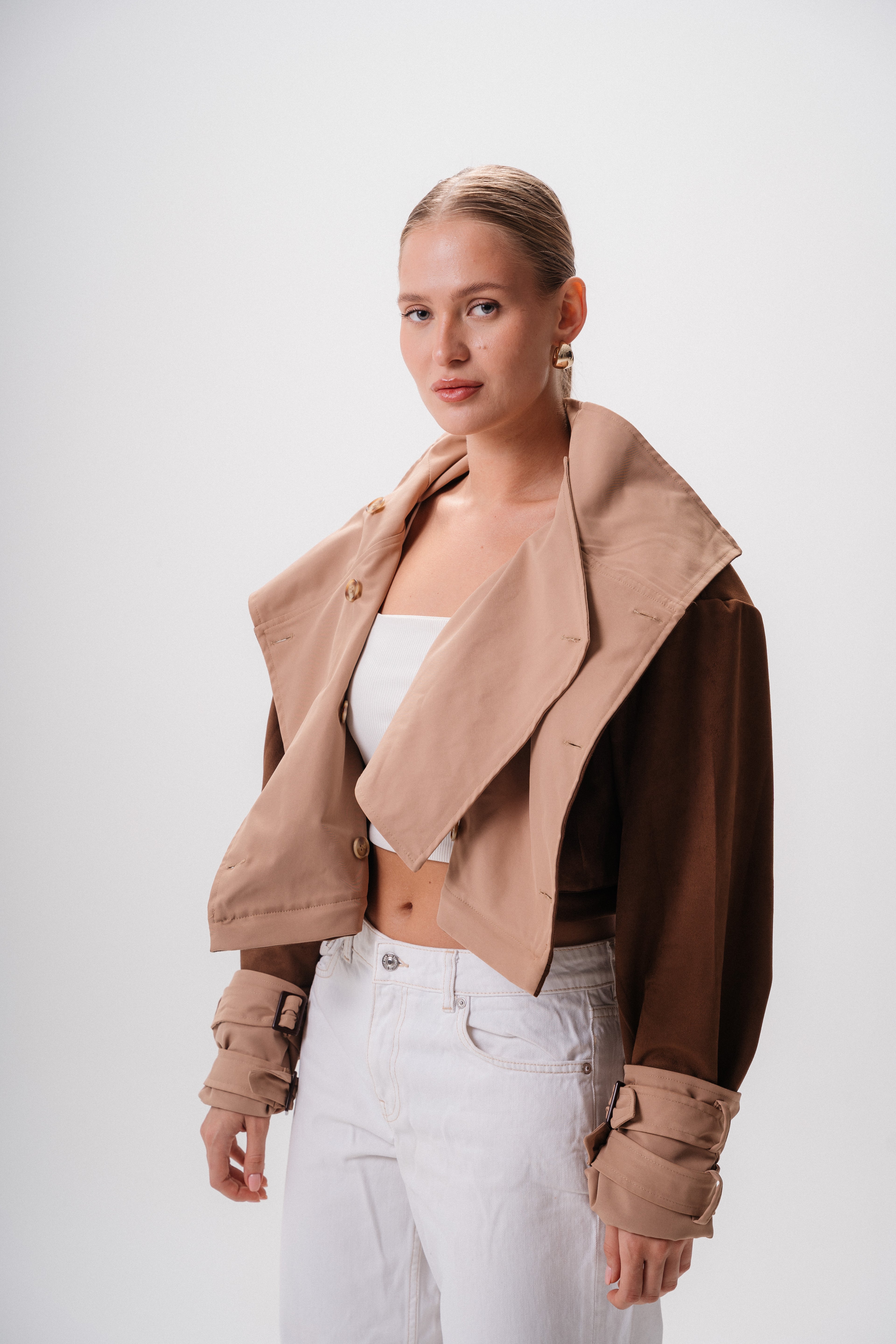 Reversible Gabardine & Suede Trench Coat