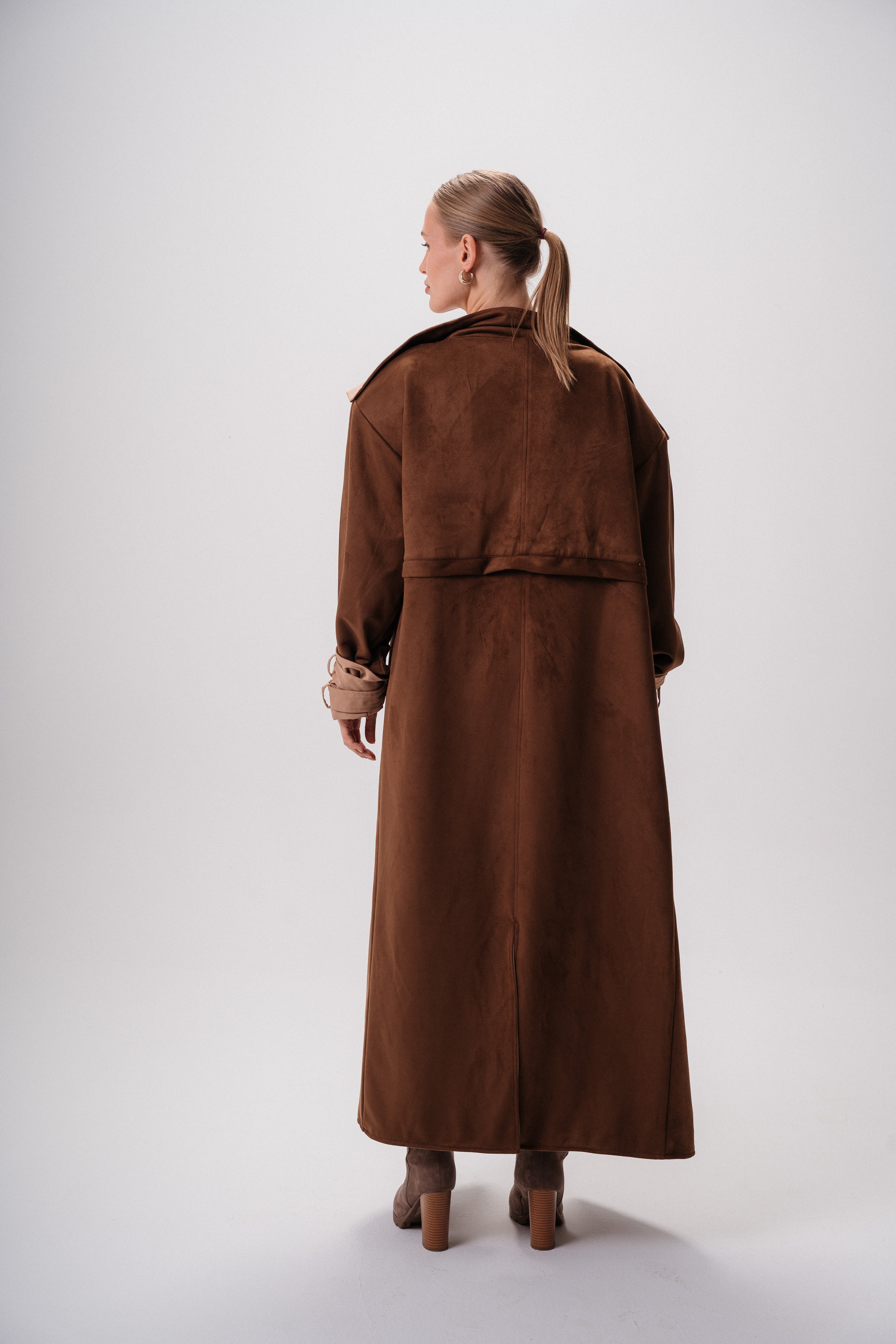 Reversible Gabardine & Suede Trench Coat