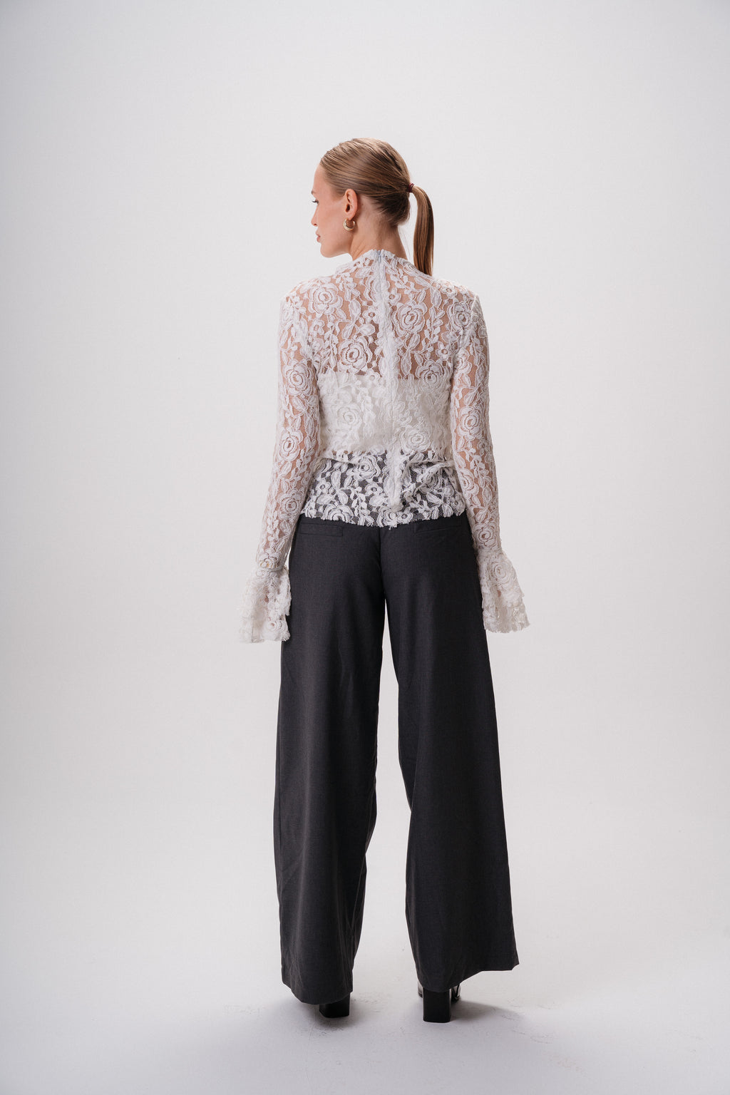 Ruffled lace blouse