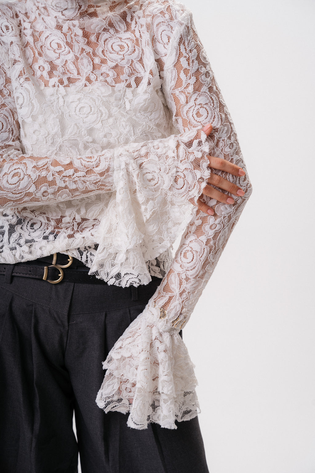 Ruffled lace blouse