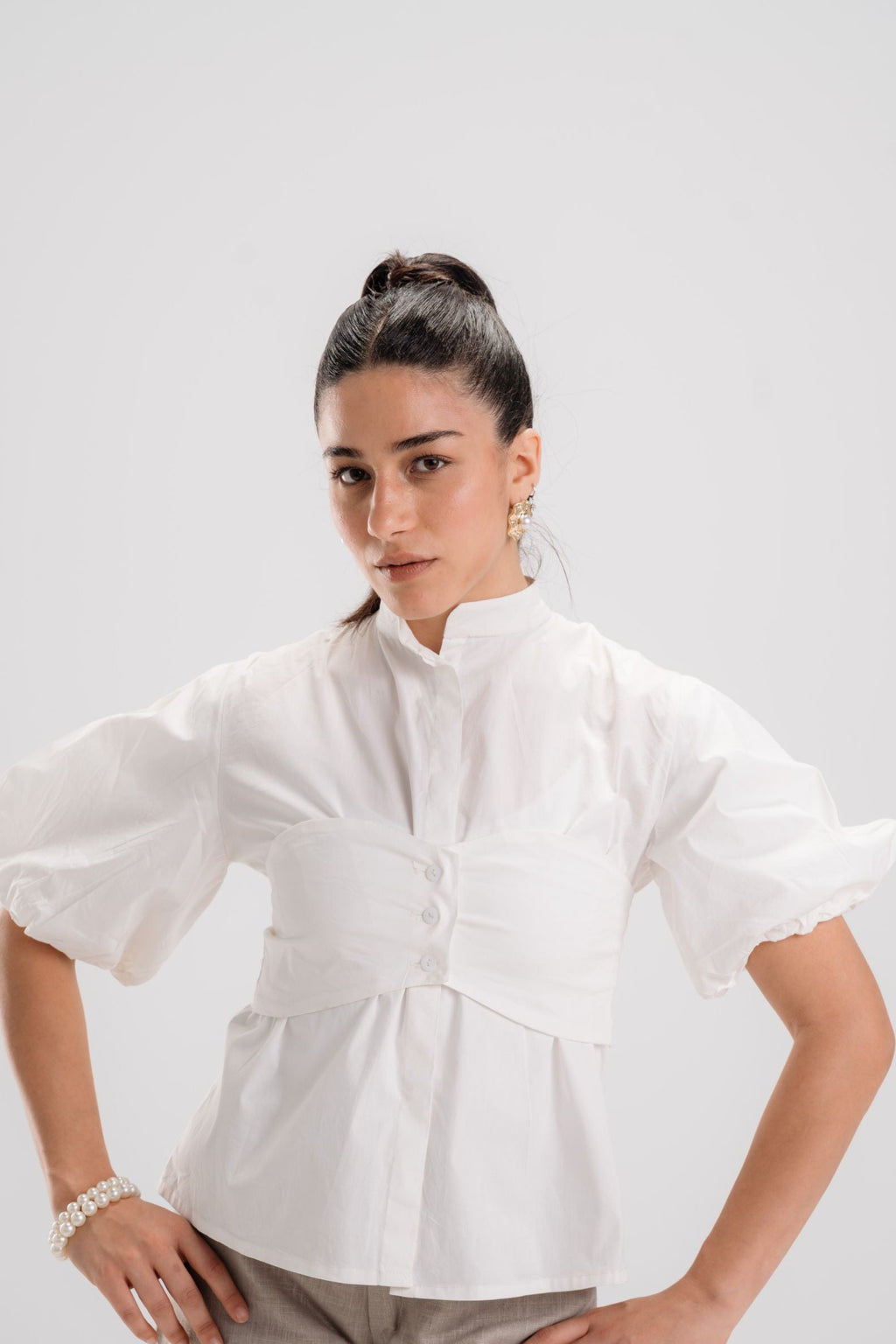 The poplin puff top