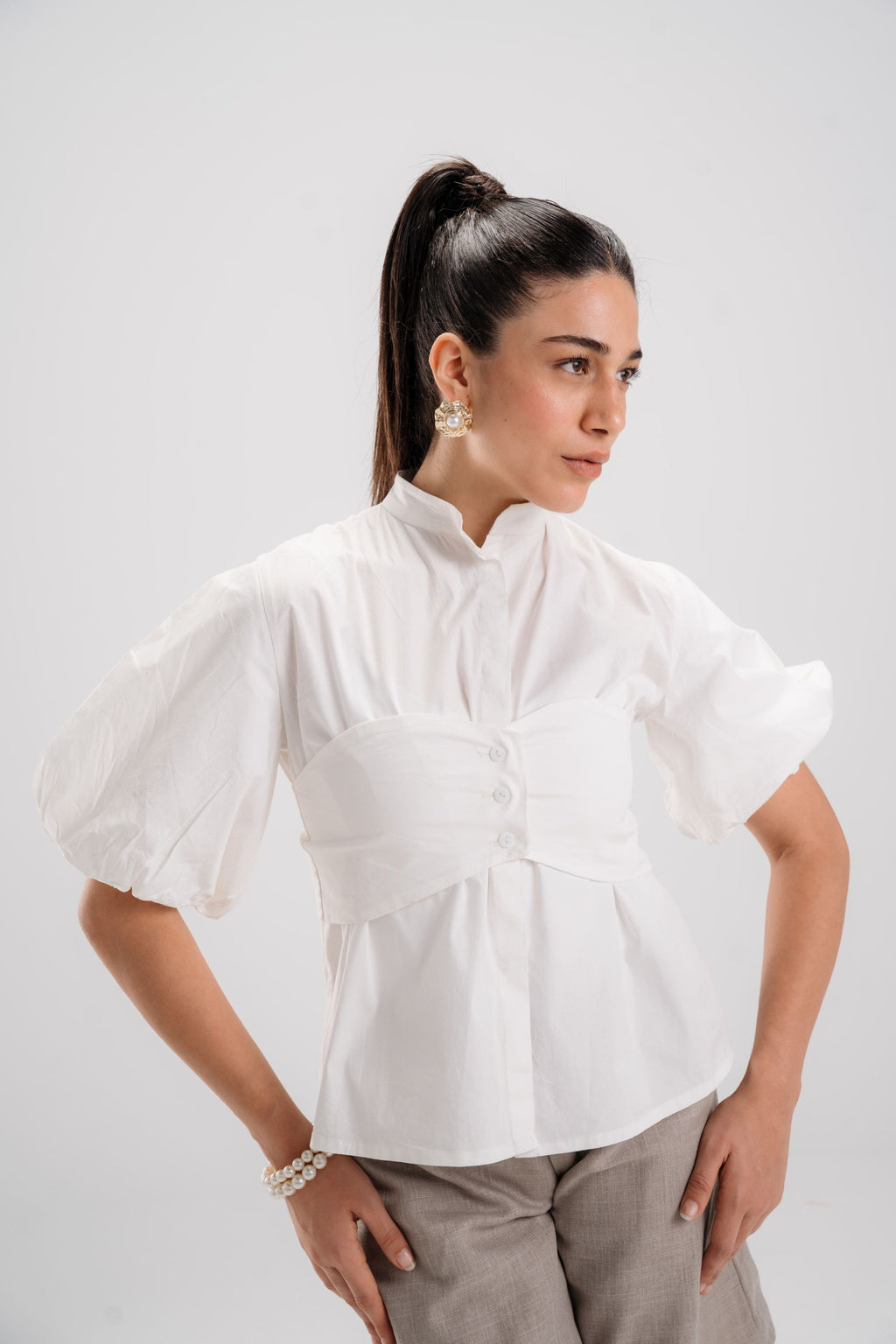The poplin puff top